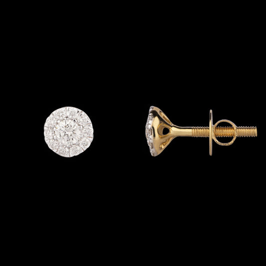 14K Yellow Gold Diamond Earrings - 0.3ct VS-HI