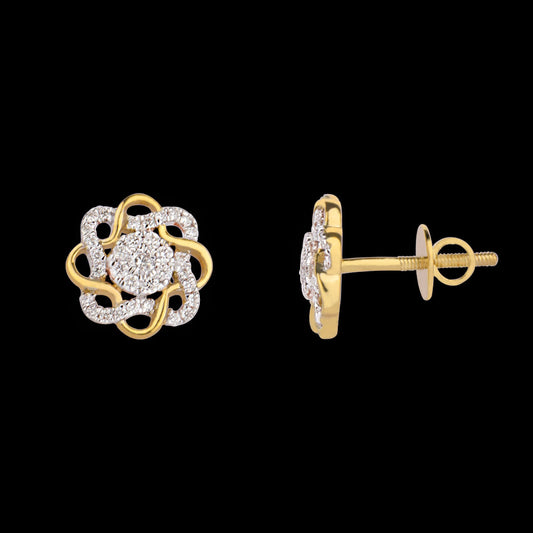 18K Yellow Gold Diamond Earrings - 0.29ct VVS-FG