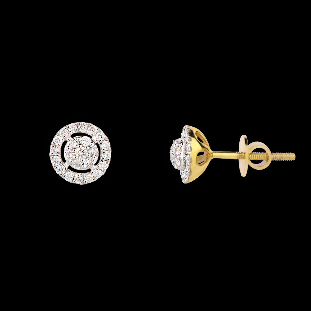 18K Yellow Gold Diamond Earrings - 0.27ct VVS-FG