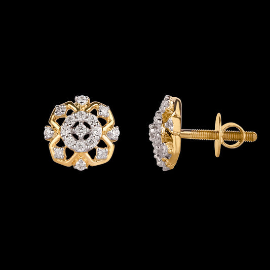 14K Yellow Gold Diamond Earrings - 0.27ct VS-SI-HI