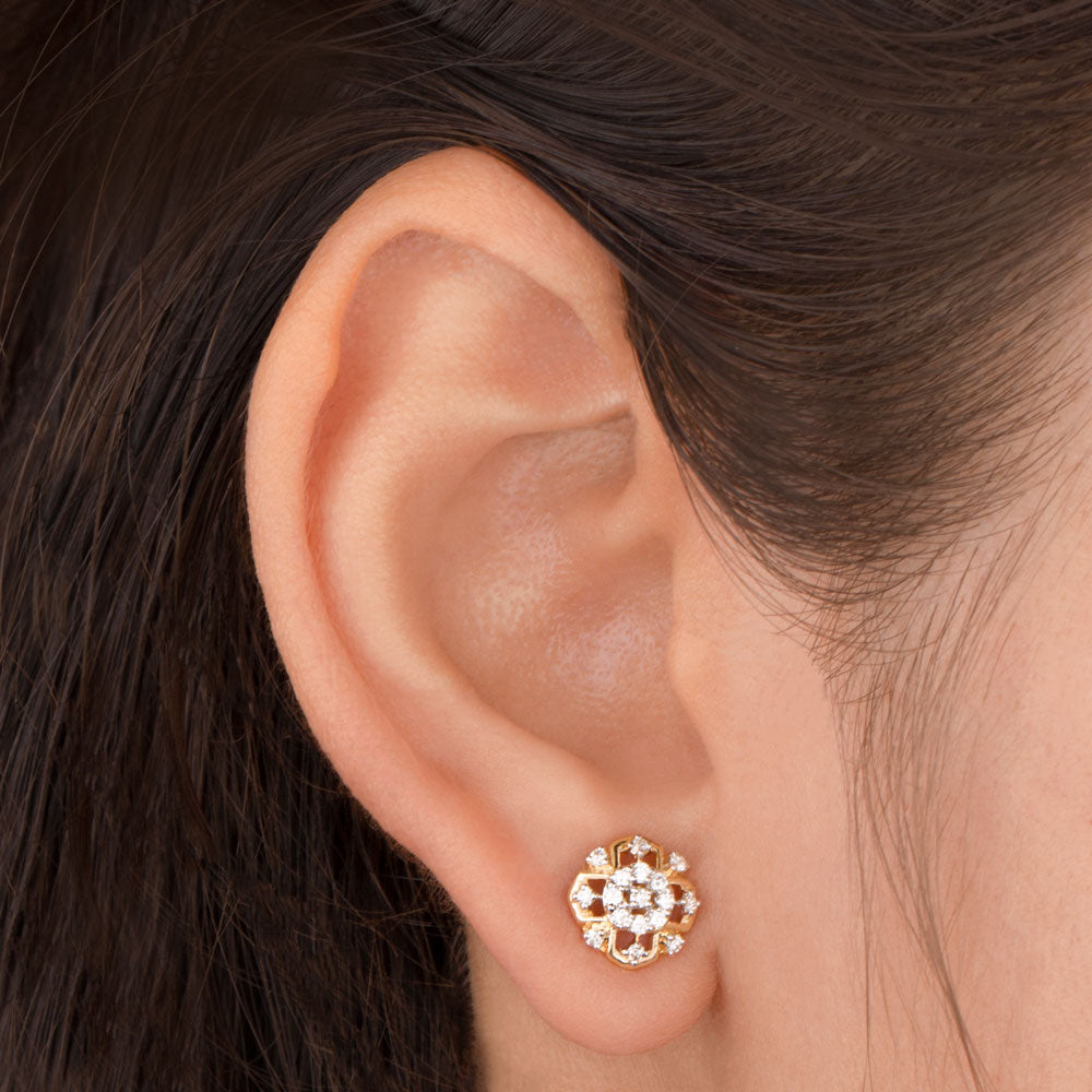14K Yellow Gold Diamond Earrings - 0.27ct VS-SI-HI