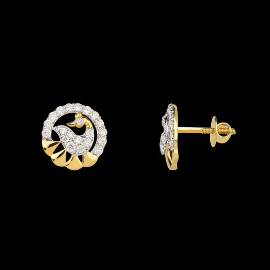 14K Yellow Gold Diamond Earrings - 0.52ct VS-SI-HI