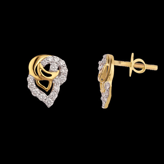 14K Yellow Gold Diamond Earrings - 0.34ct SI-GH