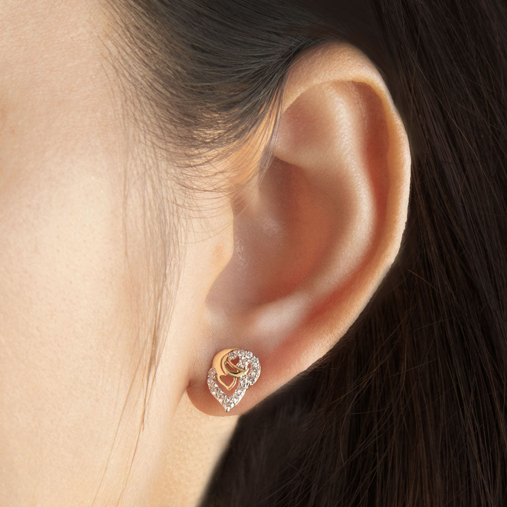 14K Yellow Gold Diamond Earrings - 0.34ct SI-GH