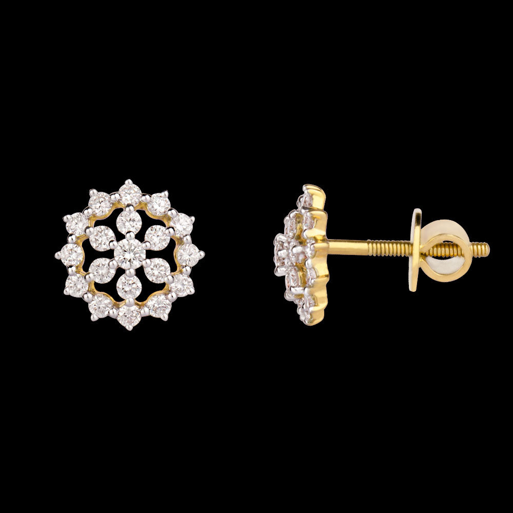 18K Yellow Gold Diamond Earrings - 0.429ct VVS-VS-HI