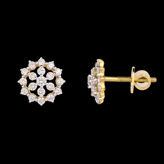 18K Yellow Gold Diamond Earrings - 0.429ct VVS-VS-HI