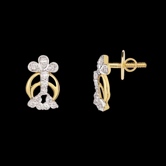 18K Yellow Gold Diamond Earrings - 0.25ct VVS-VS-IJ