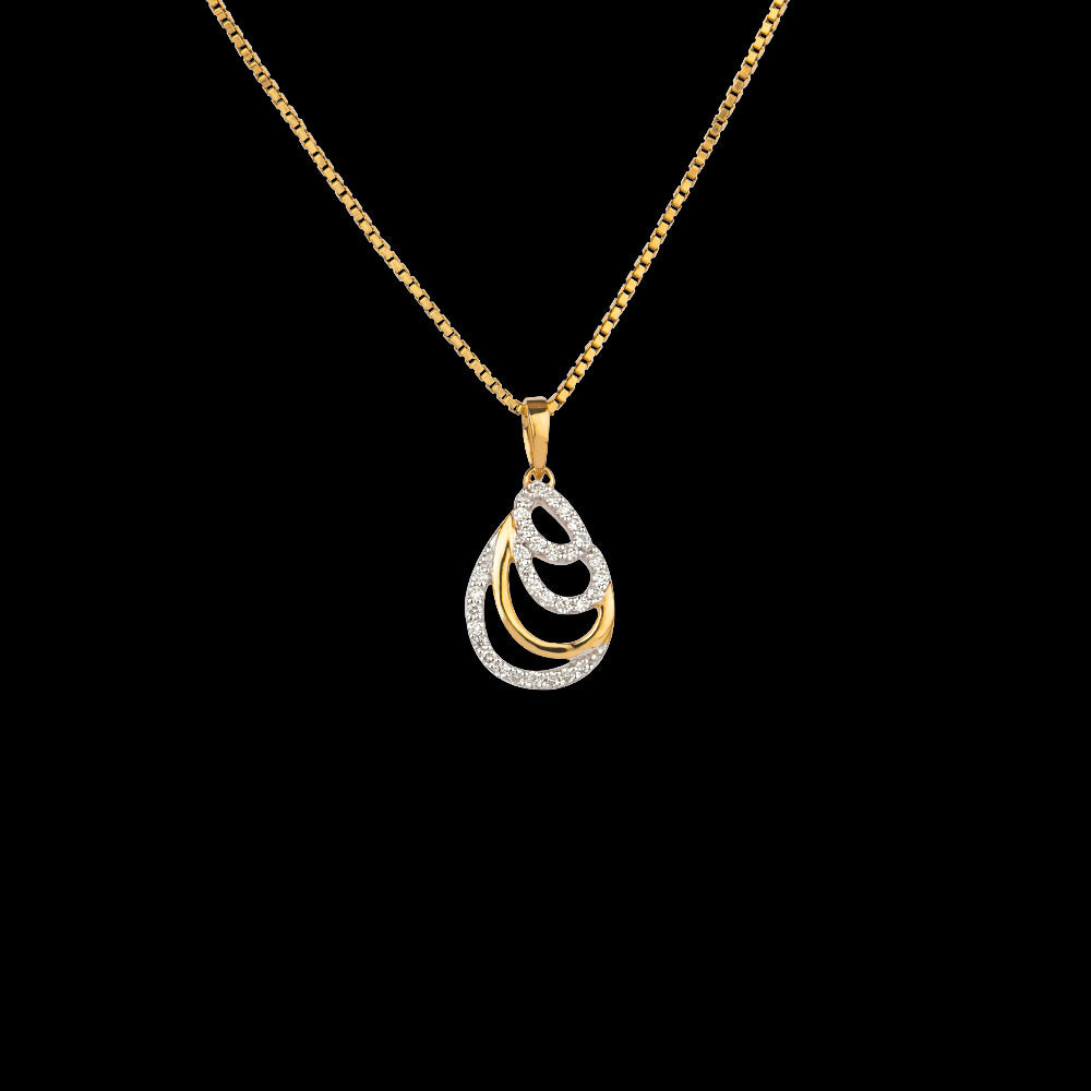 18K Yellow Gold Diamond Pendant - 0.15ct VVS-VS-GH