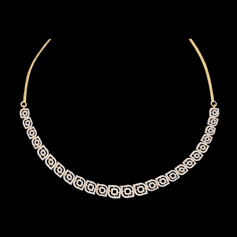 18K Yellow Gold Diamond Necklace - 2.66ct VS-SI-FG