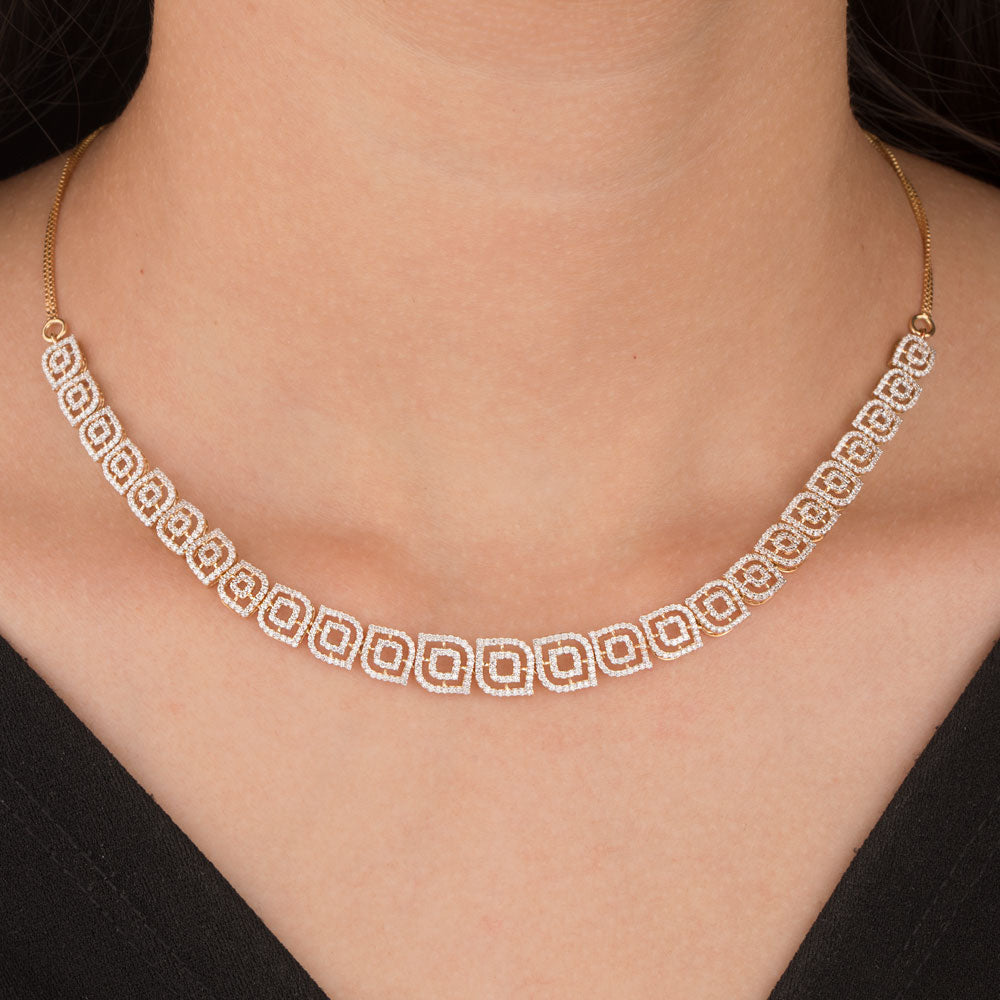 18K Yellow Gold Diamond Necklace - 2.66ct VS-SI-FG