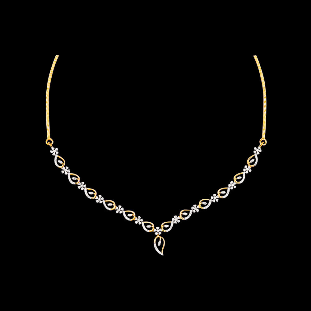 18K Rose Gold Diamond Necklace - 1.277ct VVS-VS-FG