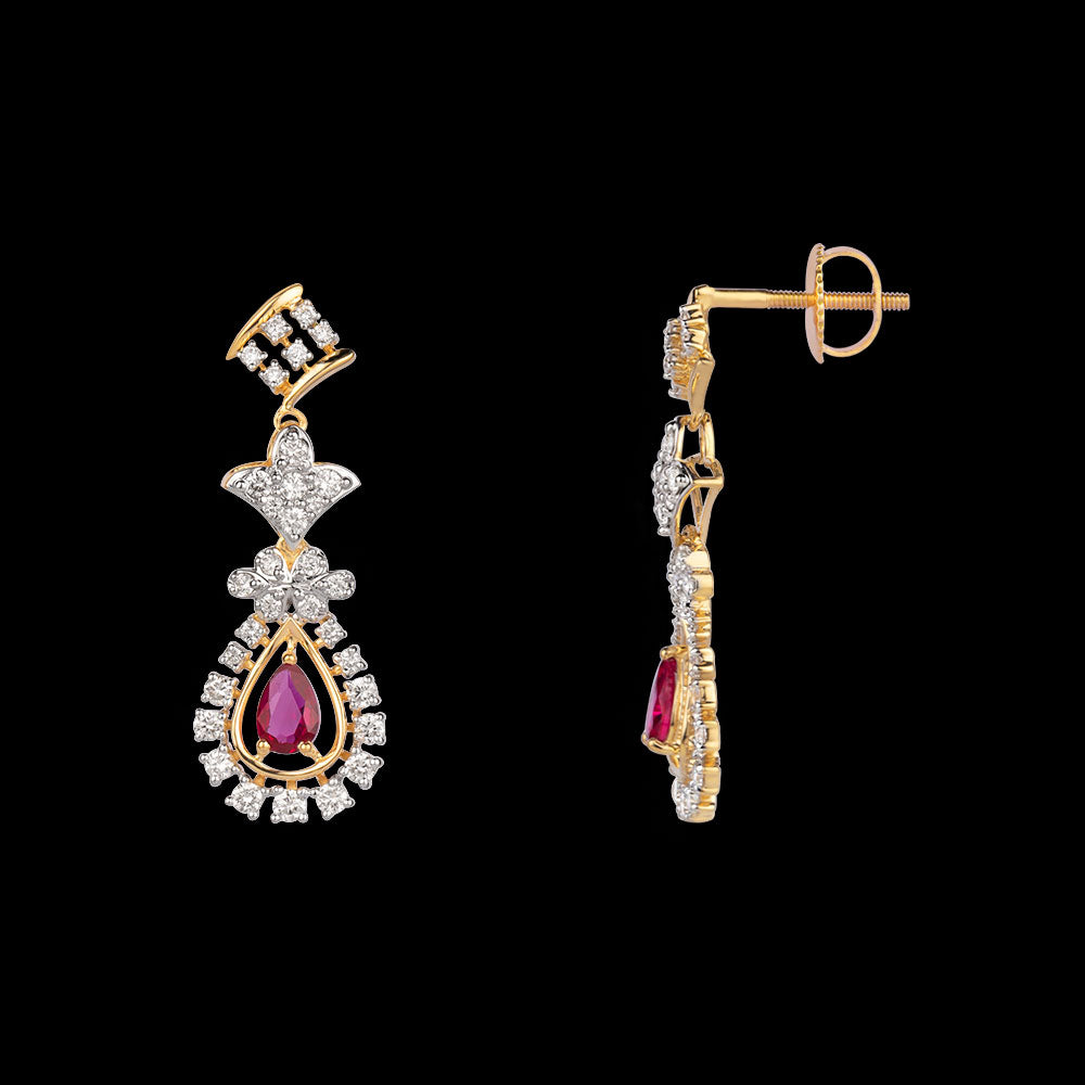 18K Yellow Gold Diamond Jewellery - 1.07ct VVS-VS-GH with Colour Stones
