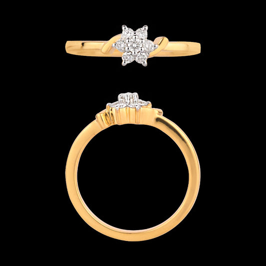 18K Yellow Gold Diamond Ring - 0.15ct VVS-VS-GH