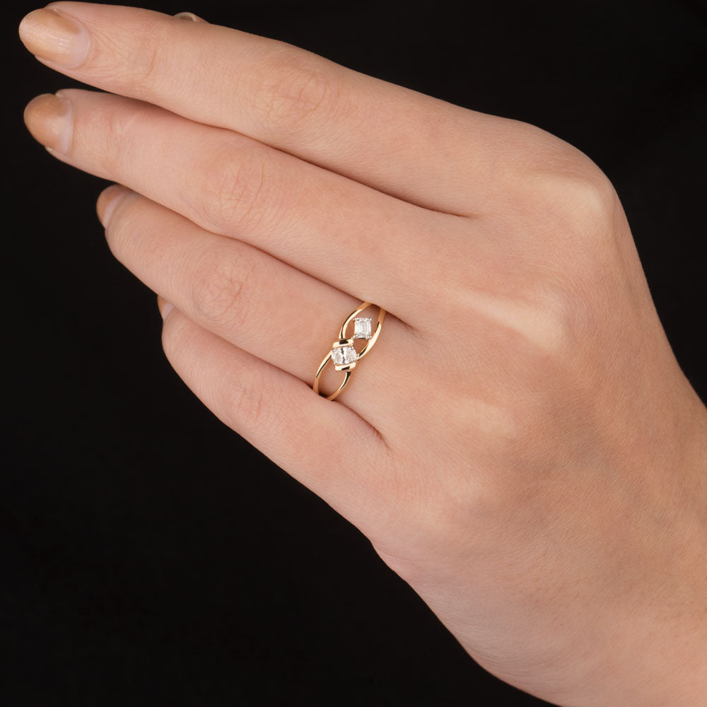 18K Yellow Gold Diamond Ring - 0.204ct VS-GH