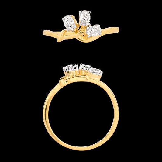 18K Yellow Gold Diamond Ring - 0.3ct VS-SI-GH