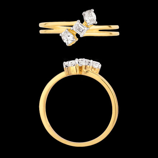 18K Yellow Gold Diamond Ring - 0.302ct VVS-VS-GH