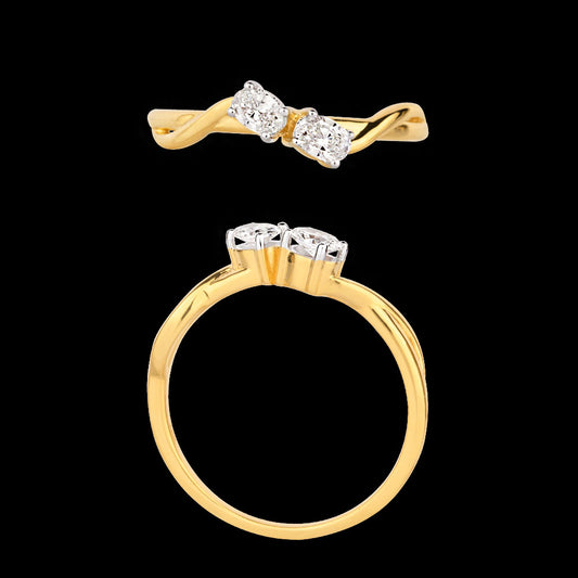 18K Yellow Gold Diamond Ring - 0.225ct VVS-VS-GH