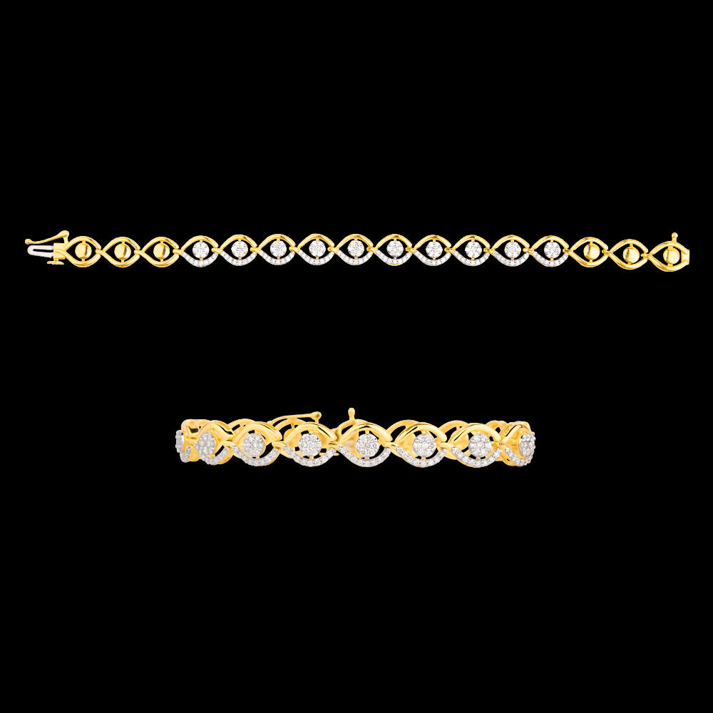 14K Yellow Gold Diamond Bracelet - 1.21ct VVS-VS-GH