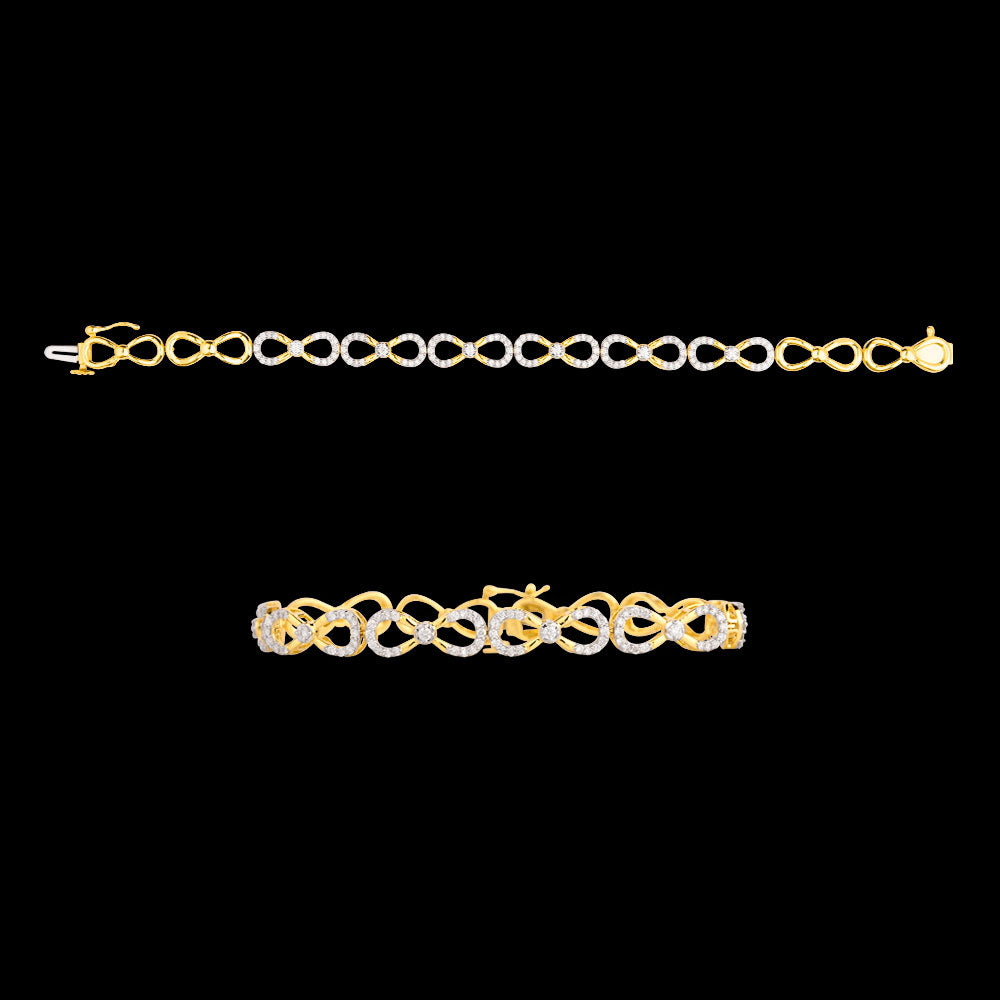 14K Yellow Gold Diamond Bracelet - 0.87ct VS-SI-GH