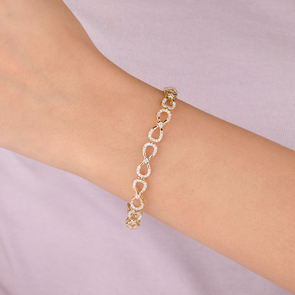 14K Yellow Gold Diamond Bracelet - 0.87ct VS-SI-GH