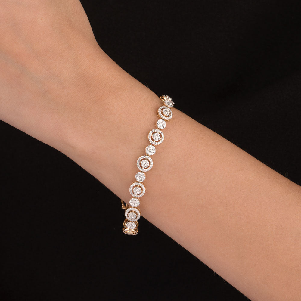 18K Yellow Gold Diamond Bracelet - 2.316ct VVS-VS-GH