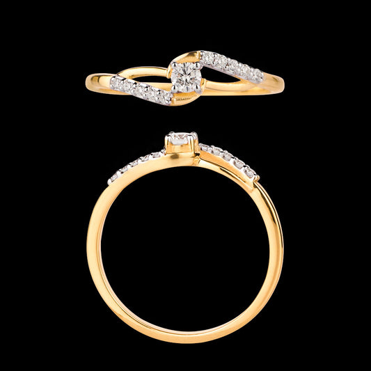 14K Yellow Gold Diamond Ring - 0.18ct SI-GH