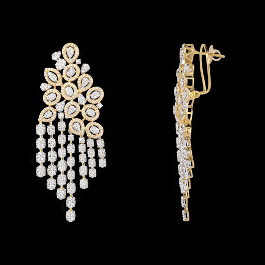 18K Rose Gold Diamond Earrings - 6.2ct VVS-VS-GH