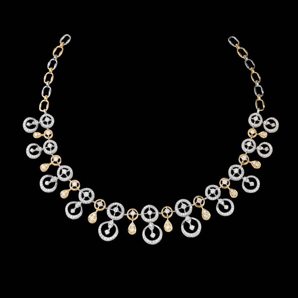 18K Yellow Gold Diamond Necklace - 4.74ct VVS-VS-GH
