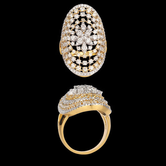 18K Two Tone Gold Diamond Ring - 2.05ct VVS-VS-GH