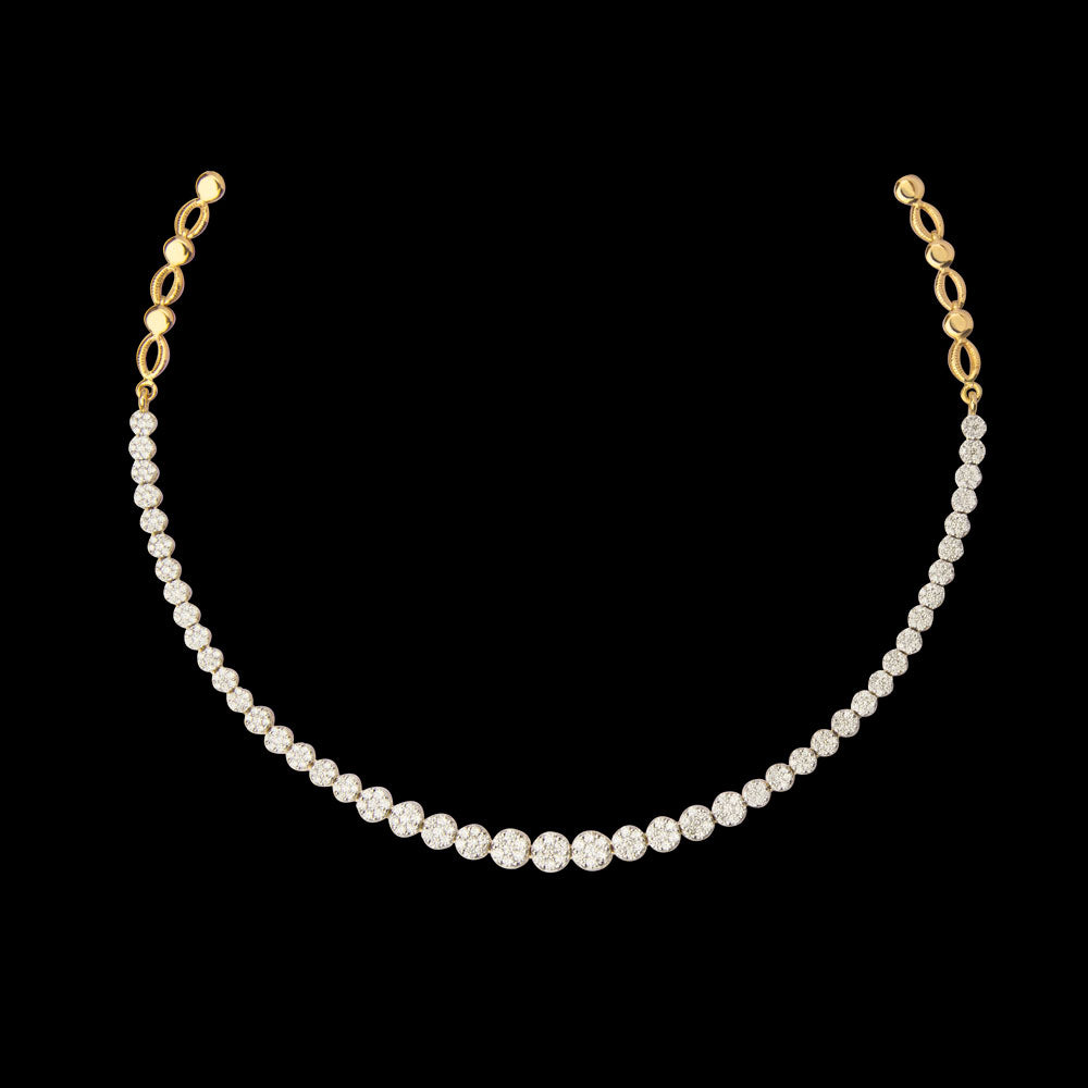 18K Yellow Gold Diamond Necklace - 5.087ct VVS-VS-GH