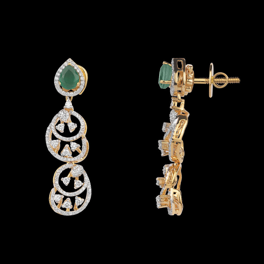 18K Yellow Gold Diamond Jewellery - 0.64ct VVS-VS-GH with Colour Stones