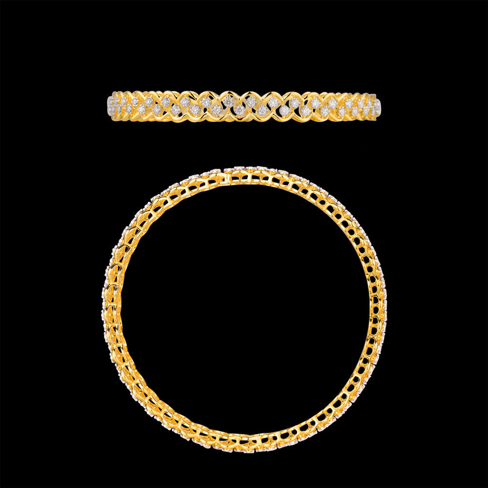 18K Rose Gold Diamond Bangle - 3.963ct VVS-VS-GH