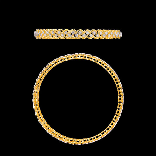 18K Rose Gold Diamond Bangle - 3.963ct VVS-VS-GH
