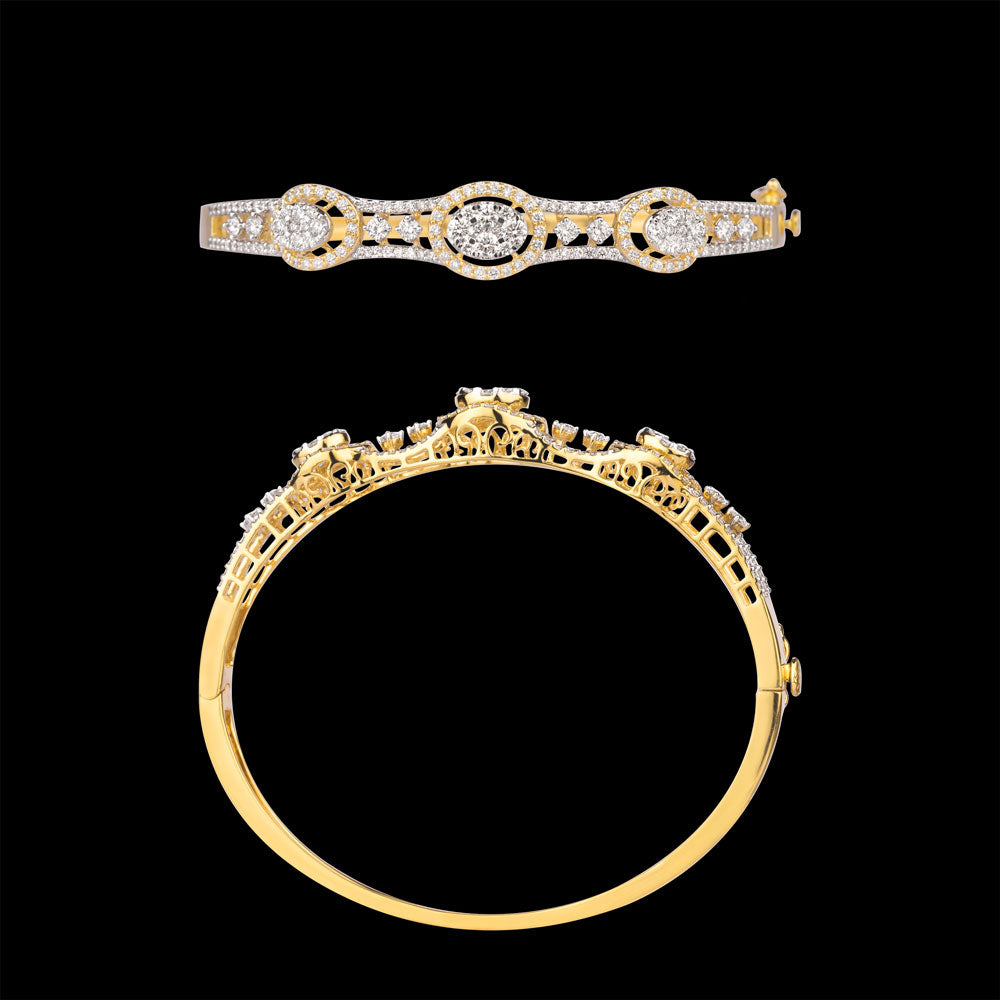 18K Yellow Gold Diamond Kada - 1.992ct VVS-VS-GH