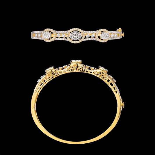 18K Yellow Gold Diamond Kada - 1.992ct VVS-VS-GH
