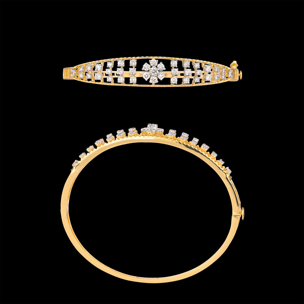 18K Yellow Gold Diamond Kada - 1.41ct VVS-VS-GH