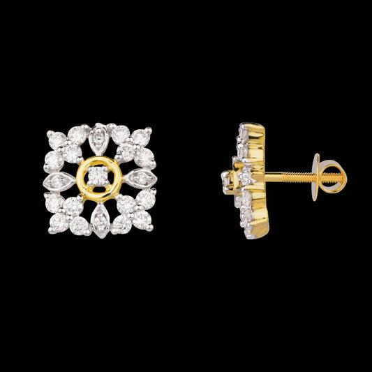 18K Yellow Gold Diamond Earrings - 0.663ct VVS-VS-GH