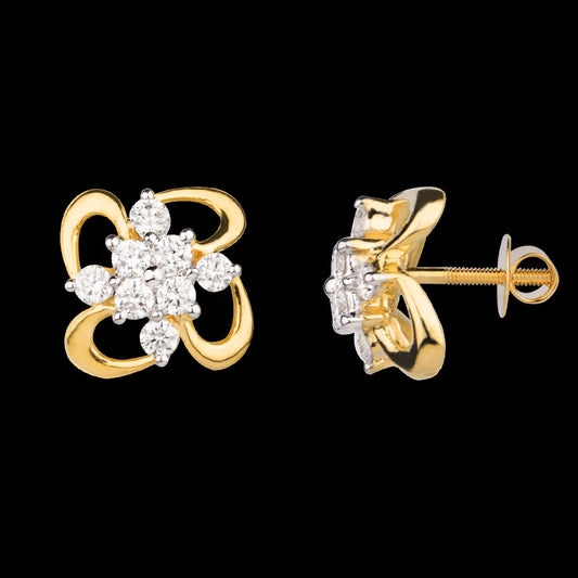 14K Yellow Gold Diamond Earrings - 0.331ct VVS-VS-EF