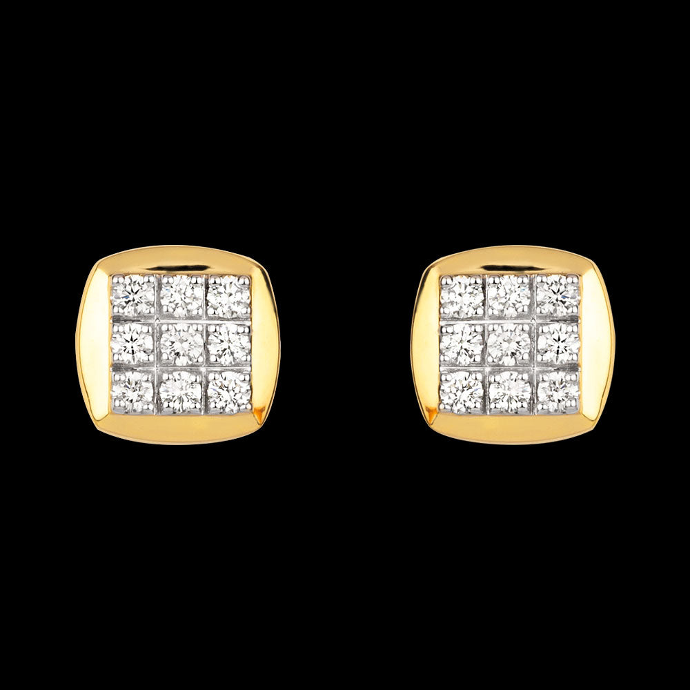 18K Yellow Gold Diamond Earrings - 0.61ct VVS-VS-KL