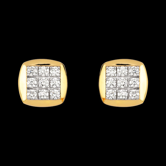 18K Yellow Gold Diamond Earrings - 0.61ct VVS-VS-KL
