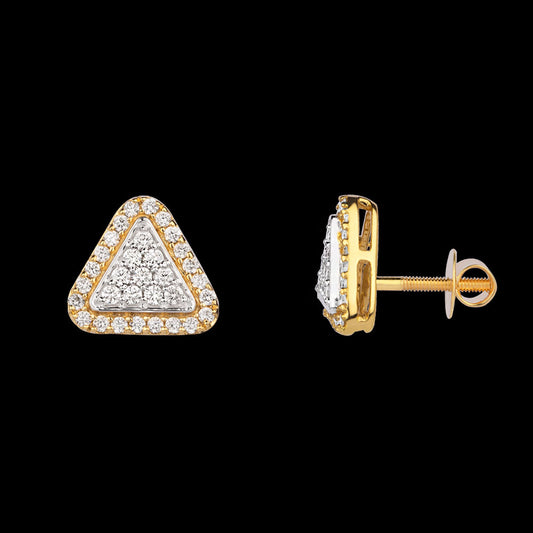 18K Yellow Gold Diamond Earrings - 0.7ct VVS-VS-GH