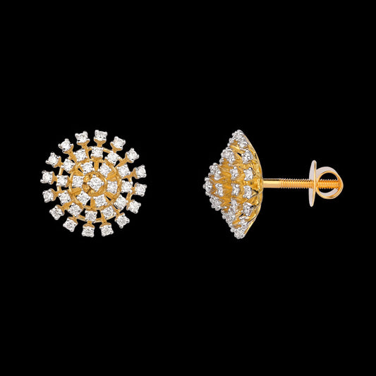 18K Yellow Gold Diamond Earrings - 1.024ct VVS-VS-GH