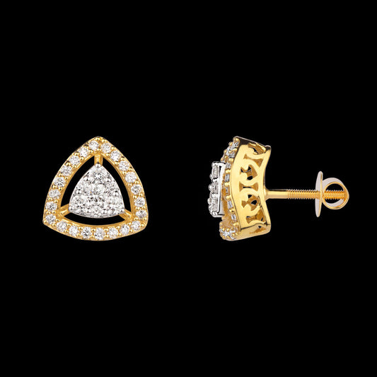 18K Yellow Gold Diamond Earrings - 0.837ct VVS-VS-GH