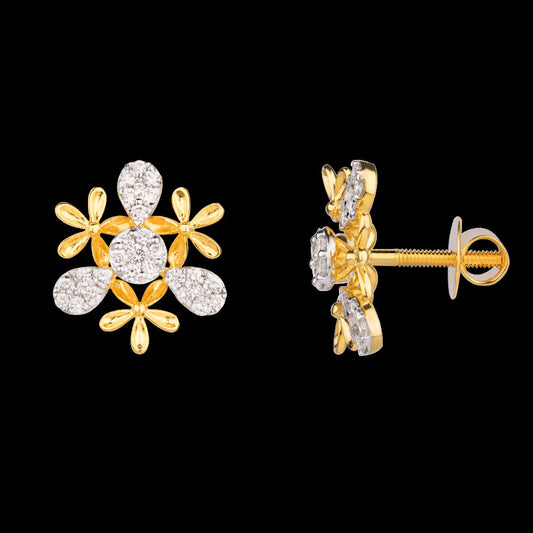 18K Yellow Gold Diamond Earrings - 0.653ct VVS-VS-GH