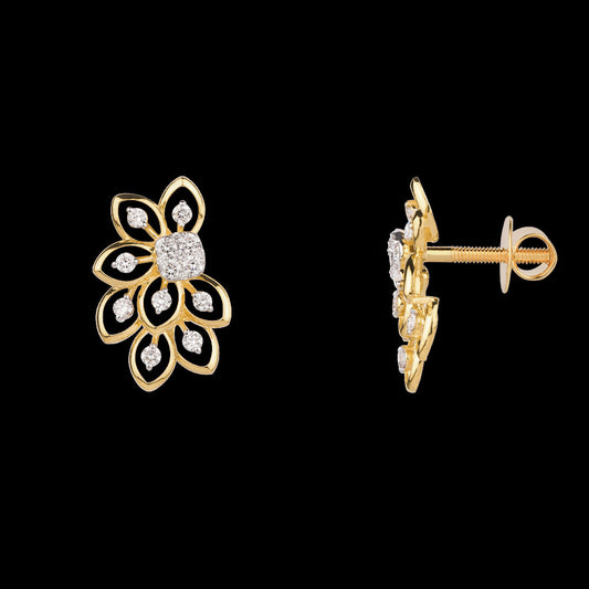 18K Yellow Gold Diamond Earrings - 1.003ct VVS-VS-GH