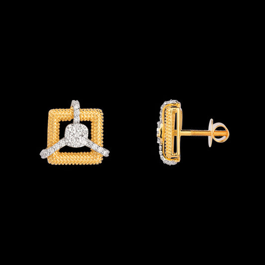 18K Yellow Gold Diamond Earrings - 0.695ct VVS-VS-GH