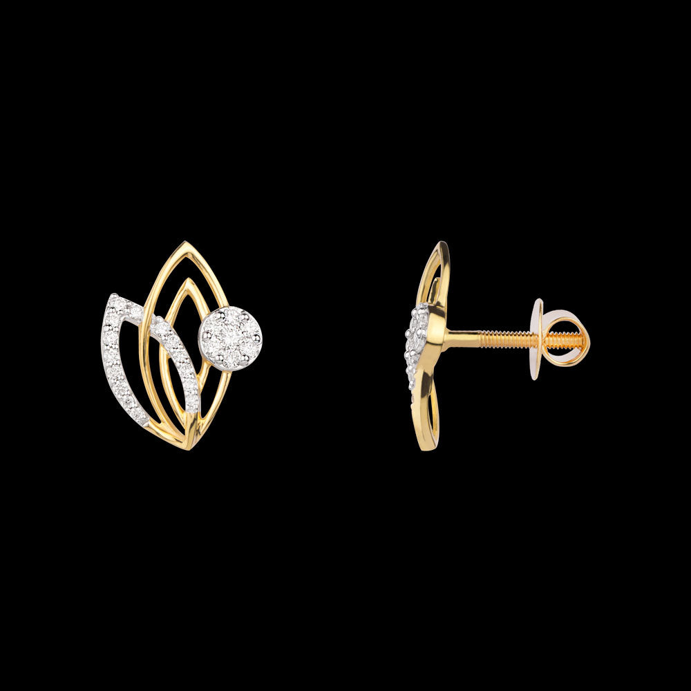 18K Yellow Gold Diamond Earrings - 0.431ct VVS-VS-GH