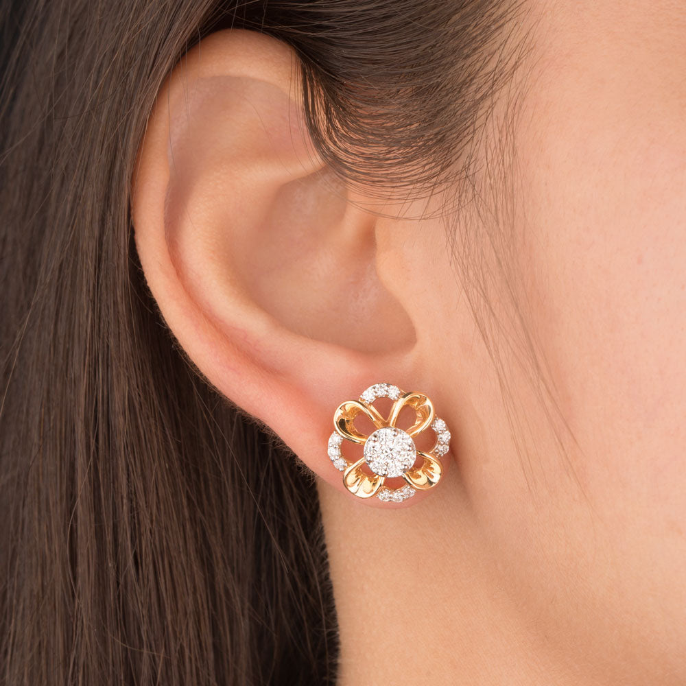 18K Yellow Gold Diamond Earrings - 0.764ct VVS-VS-GH