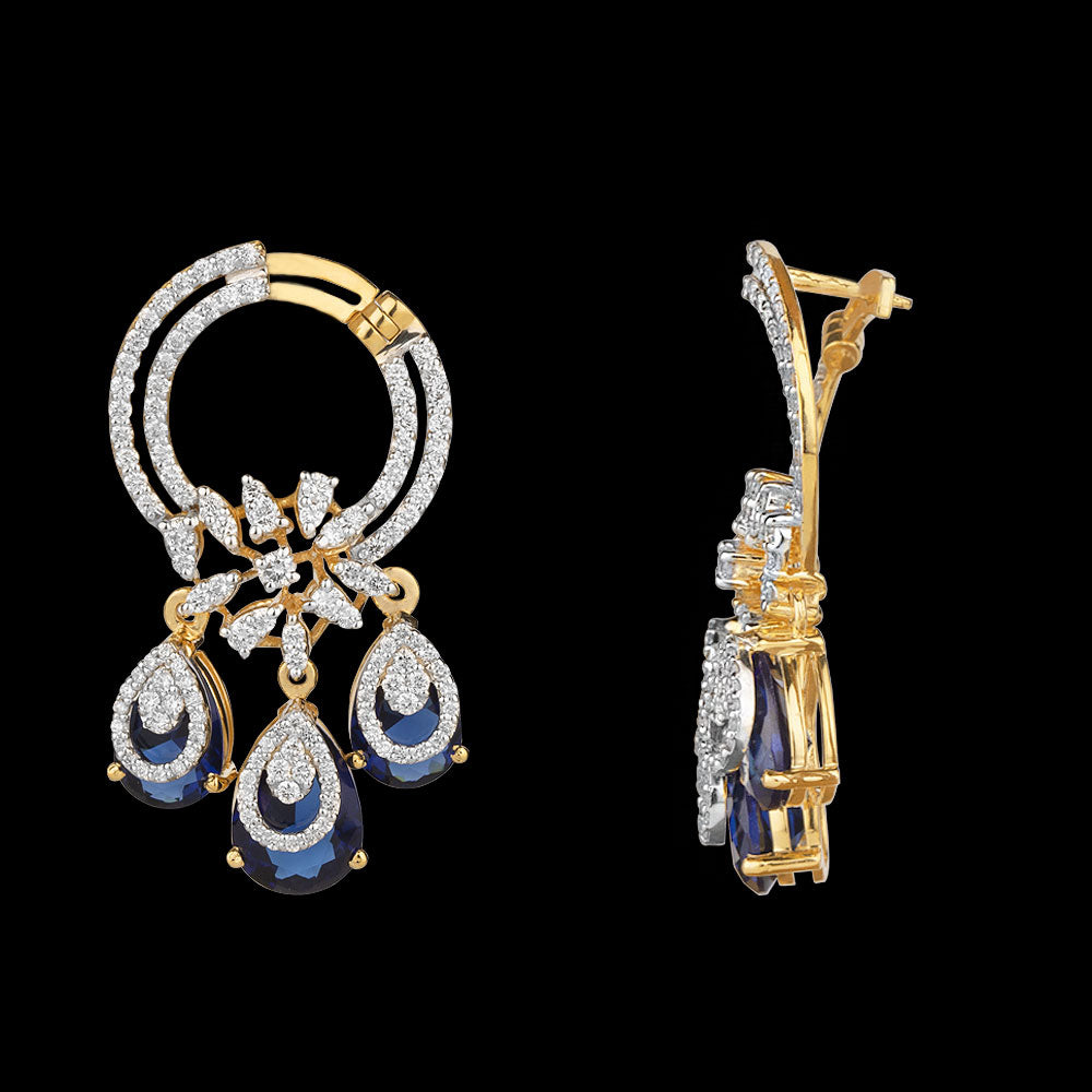 18K Yellow Gold Diamond Jewellery - 1.61ct VVS-VS-GH with Colour Stones