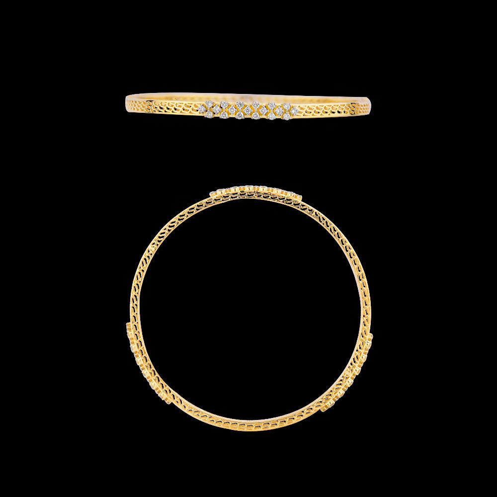 18K Yellow Gold Diamond Bangle - 1.046ct SI-IJ